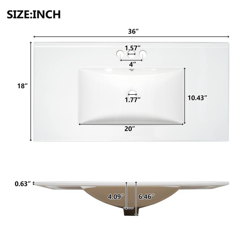2-Piece Bathroom Vanity Set with Sink, Free-Standing 72" Bathroom Vanity Cabinet with Double Ceramic Sink