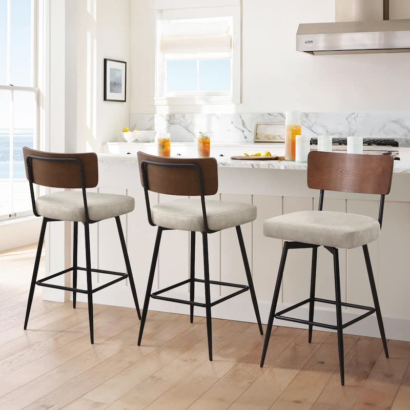 26"/ 29" Faux Leather Swivel Counter/ Bar Stools Set of 2/3