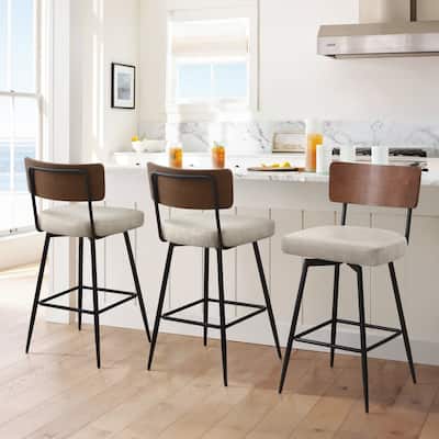 26"/ 29" Faux Leather Swivel Counter/ Bar Stools Set of 2/3