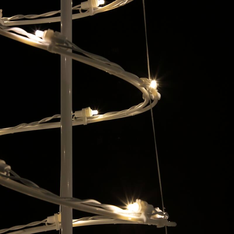 2 LED Warm White Outdoor Spiral Christmas Cone Trees 3', 4'
