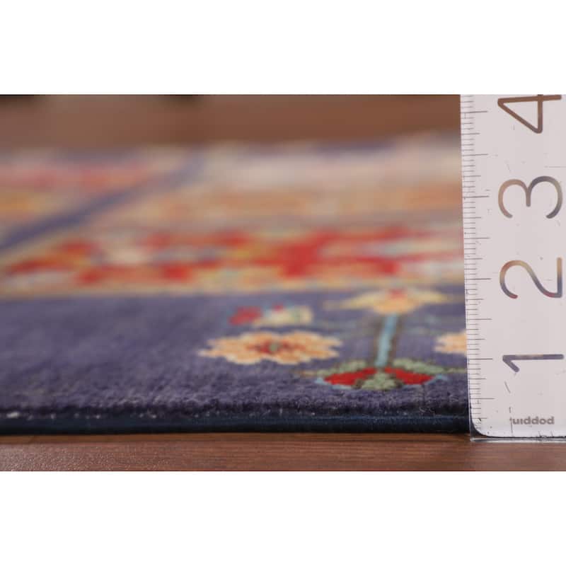 Garden Design Traditional Kazak Rug Hand-Knotted Wool Carpet - 4'1" x 6'4"