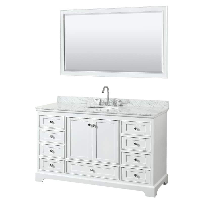 Deborah 60-inch Single Vanity, Oval Sink, 58-inch Mirror