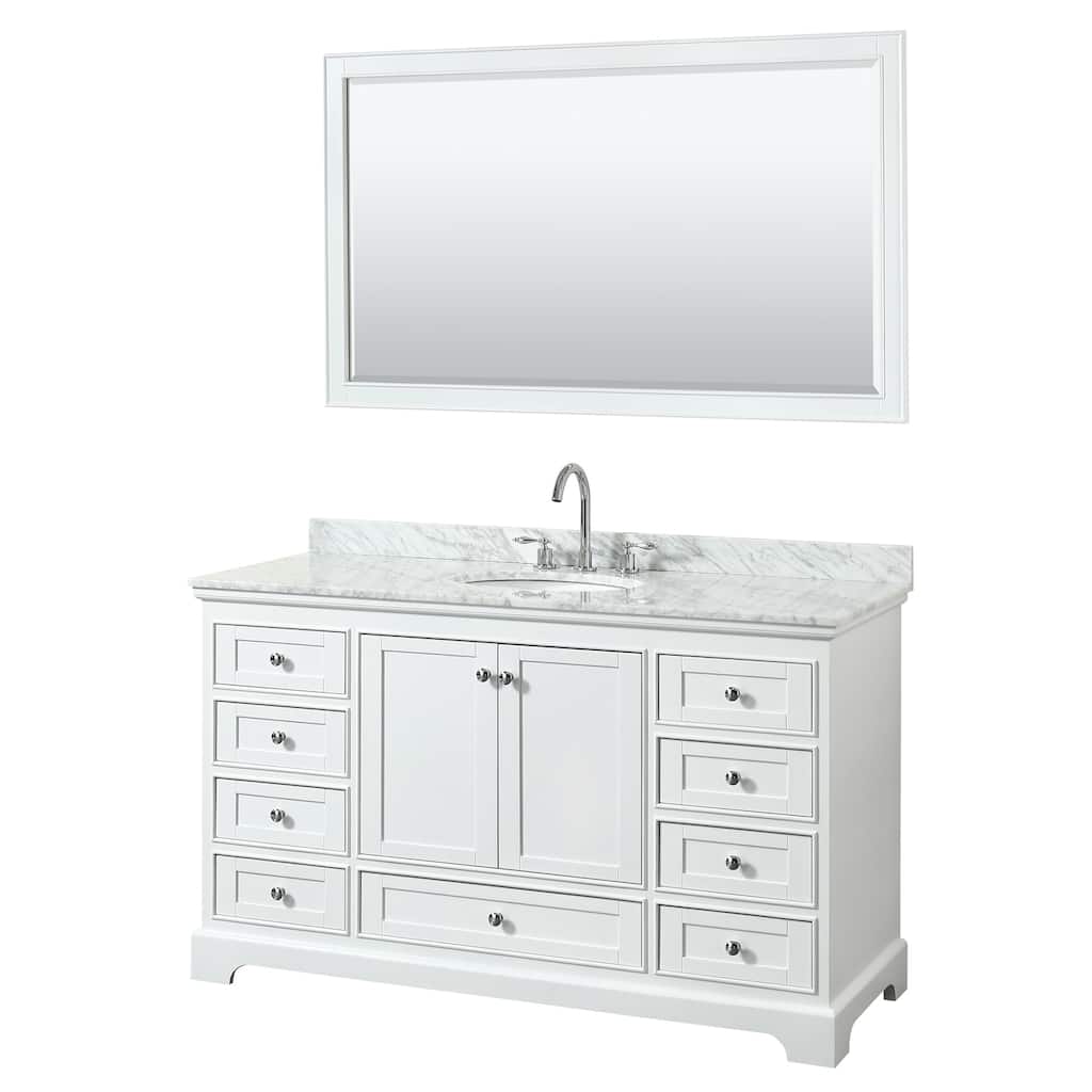 Deborah 60-inch Single Vanity, Oval Sink, 58-inch Mirror