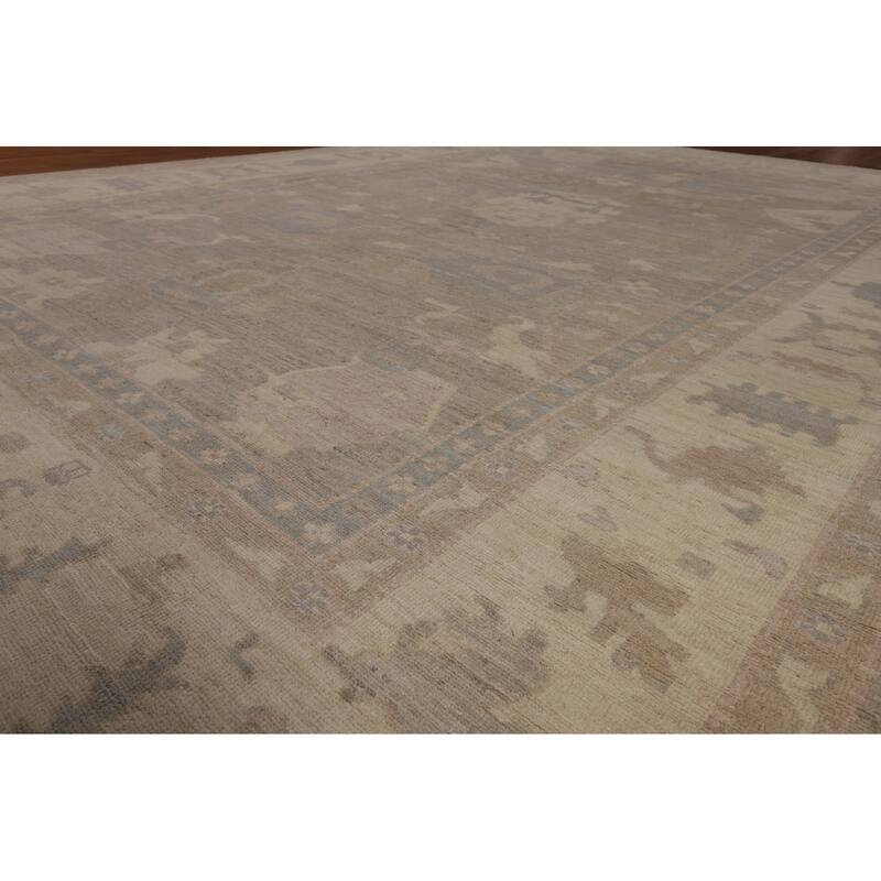 Oushak Oriental Large Area Rug Hand-Knotted Vegetable Dye Wool Carpet - 10'2"x 13'10"