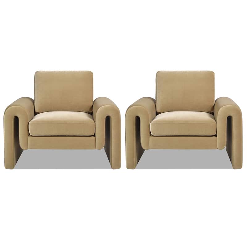 Mason 40" Velvet Fully Upholstered Arched Arm Accent Chair