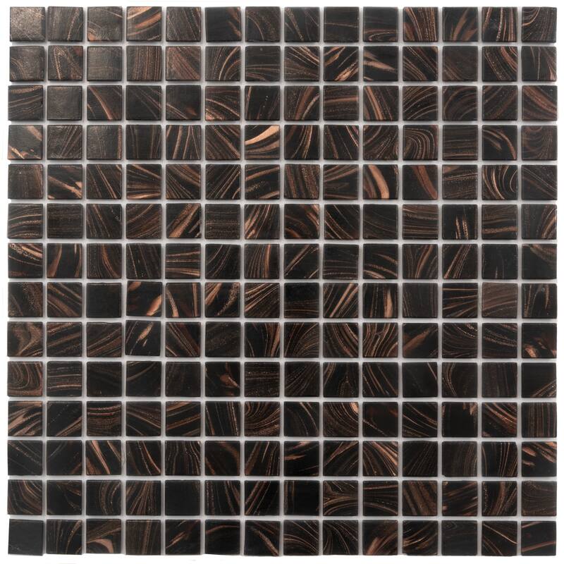 Apollo tile 12" x 12" Celestial Glossy Umber Brown Gold Glass Tile (20 sq ft/case) - 20 Pack