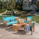 preview thumbnail 44 of 46, Carolina 4-piece Outdoor Acacia Sofa Set by Christopher Knight Home