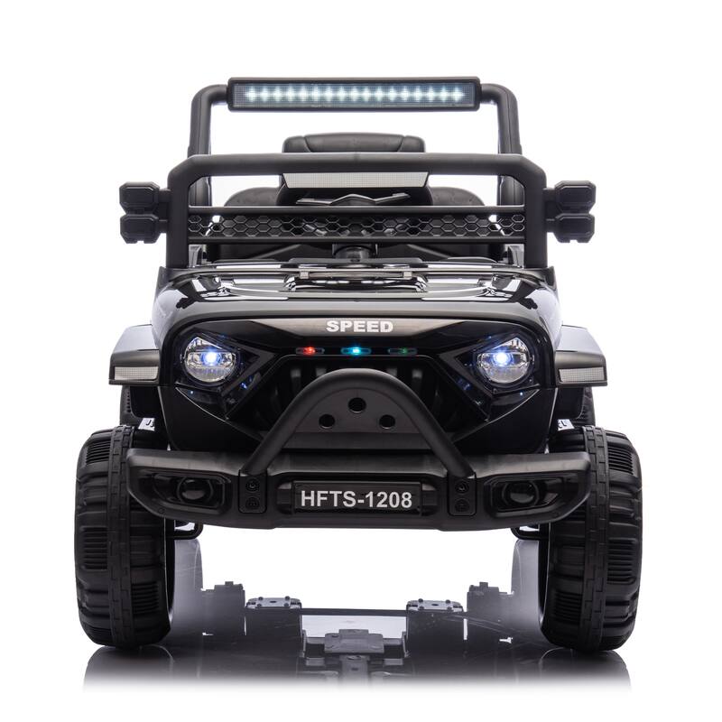 Kids' 12V Ride-On Truck with Early Education, LED Lights, and Music, Perfect Holiday Gift