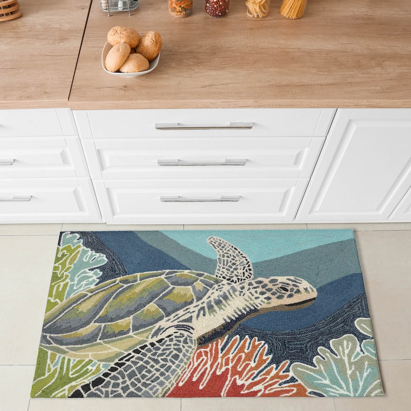 Liora Manne Ravella Akumal Indoor/Outdoor Rug Ocean
