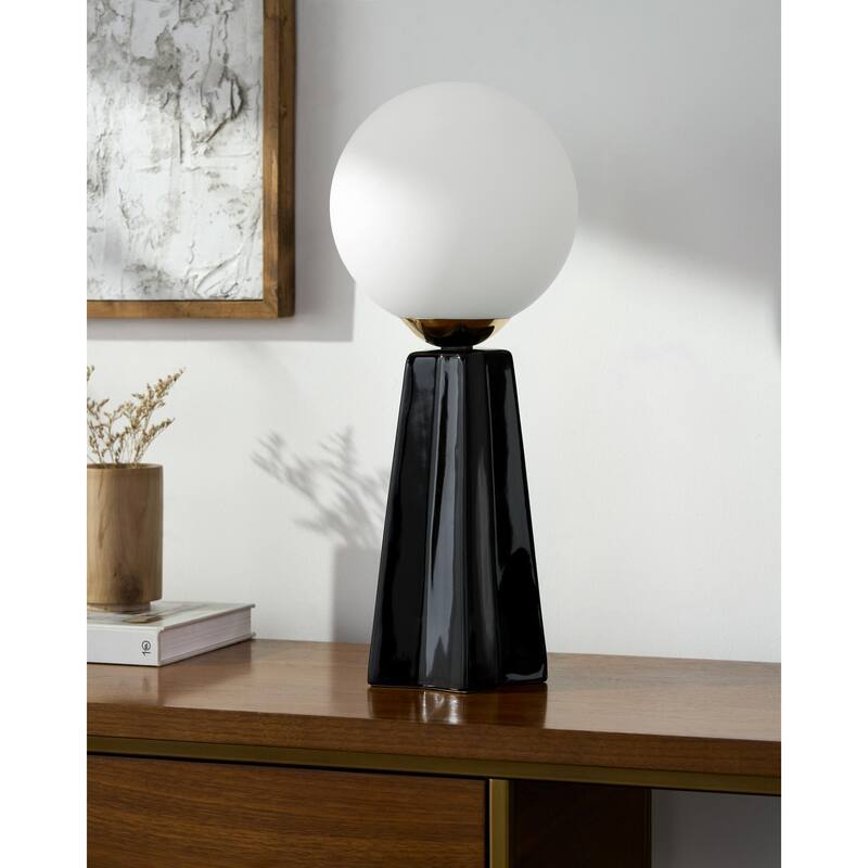 Livabliss Stellan Modern Accent Table Lamp - 18"H x 8"W x 10"D - Black