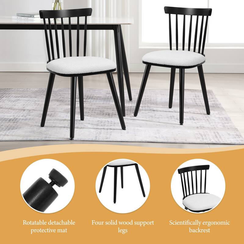 Solid Wood Spindle Back Windsor Dining Chairs Set of 2 - 33.3"H x 17.72"W x 19.7"D