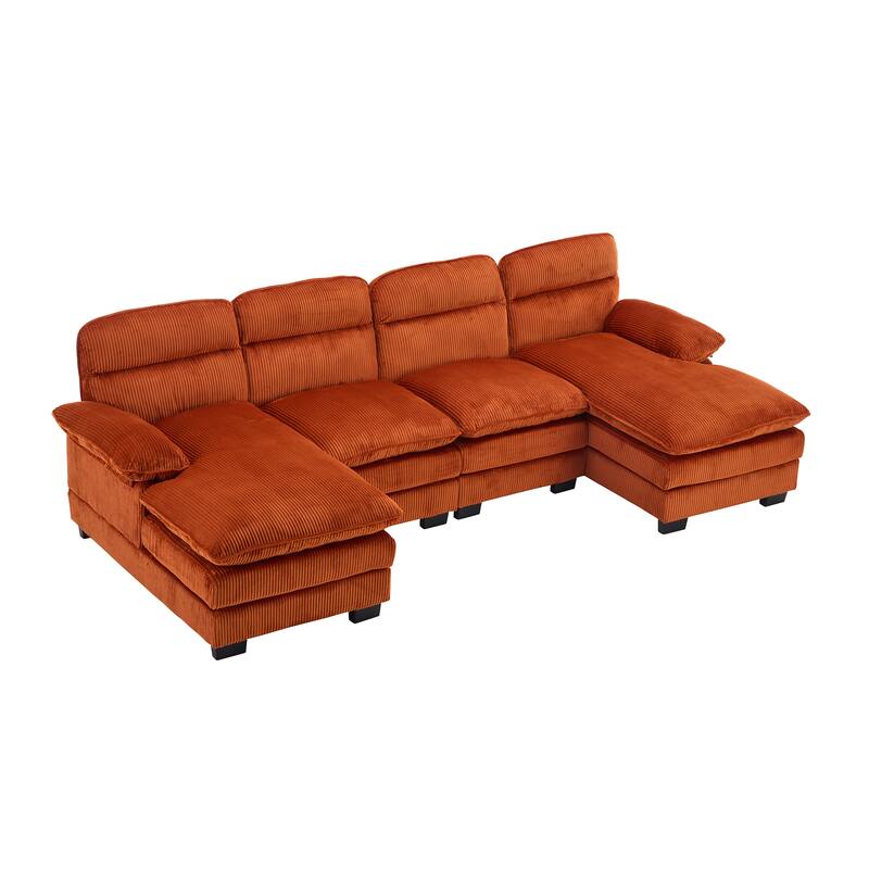 111.8" U-shaped profile sofa, including two single seats and two chaise