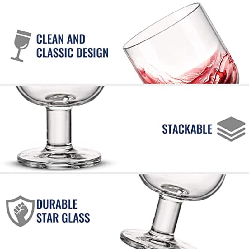 Bormioli Rocco Set of 6 Hosteria Glass Dessert Cups with Feet - 8 oz.