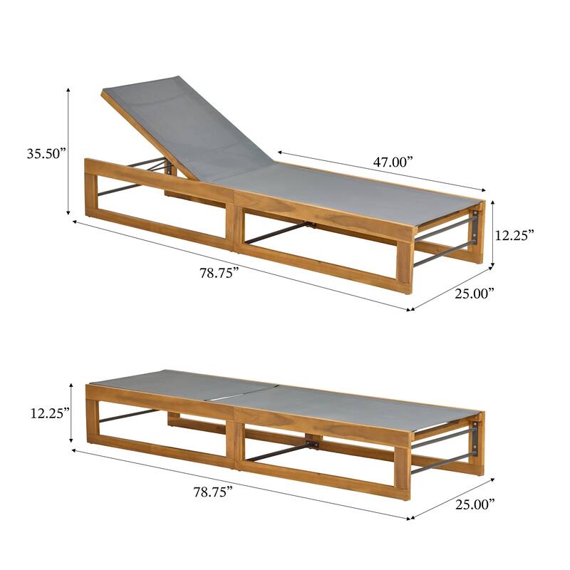 Emile Outdoor Mesh and Wood Chaise Lounge by Christopher Knight Home
