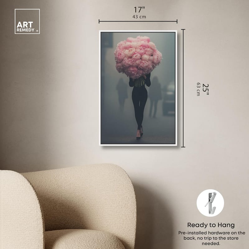 Peony Bouquet Canvas by Art Remedy