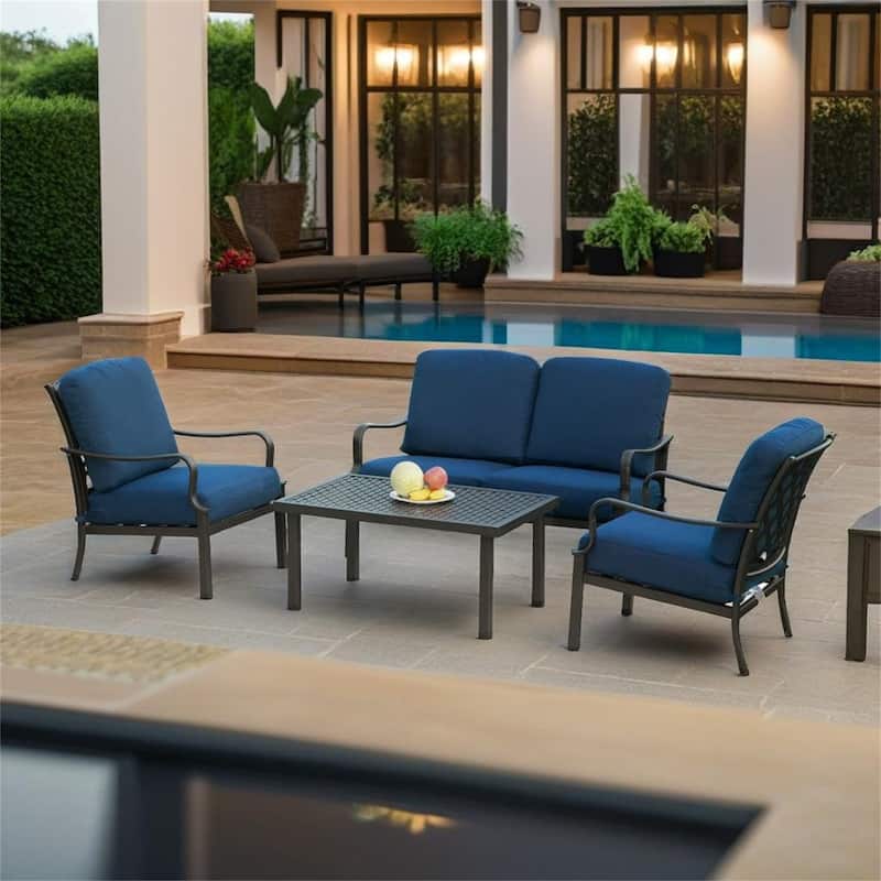Outdoor 4 pcs Patio Conversation Set
