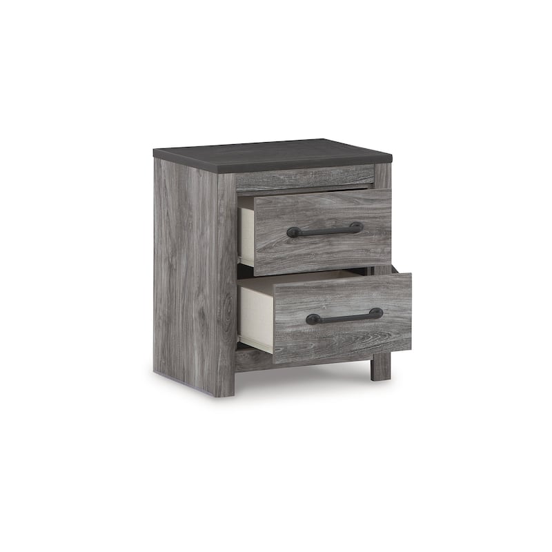 Signature Design by Ashley Bronyan Dark Gray 2 Drawer Nightstand