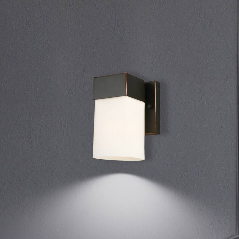 Eglo Ciara Springs 1-Light Oil Rubbed Bronze Wall Light with Frosted Glass
