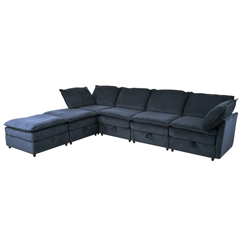 126inch Versatile 6-Piece Modular Sofa Bed