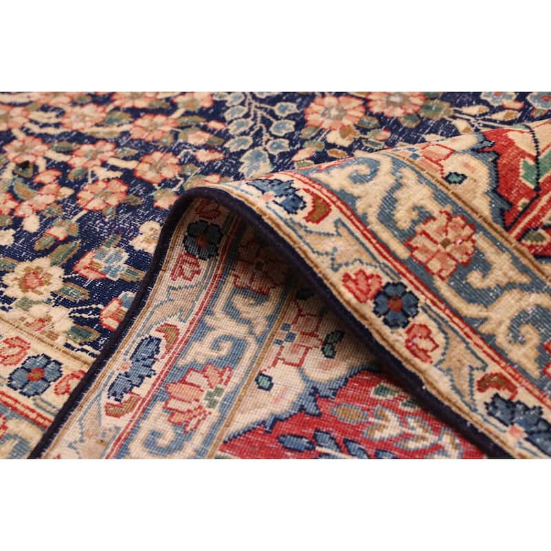 ECARPETGALLERY Hand-knotted Antalya Vintage Dark Navy Wool Rug - 10'1 x 13'0