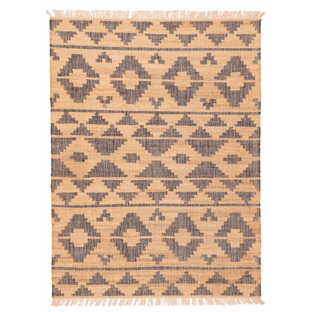 ECARPETGALLERY Flat-Weave Palas Denizli Tan Jute Kilim - 5'5 x 7'3