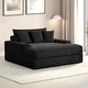 preview thumbnail 8 of 9, Furniture of America Venden Modern Chenille Padded 2-Seater Chaise Loveseat with USB Charger and Cup Holders Black