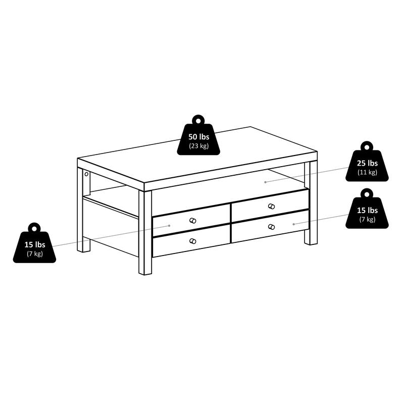 Copenhagen Coffee Table, Espresso - 40.16" x 22.83" x 18.35"