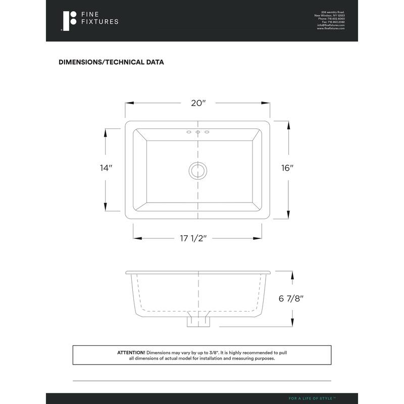 Fine Fixtures Undermount Vessel Bathroom Sink