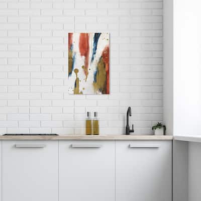 Wynwood Studio Canvas Abstract Golden Orange Mix White and Metallic Gold Modern & Contemporary Wall Art Canvas Print