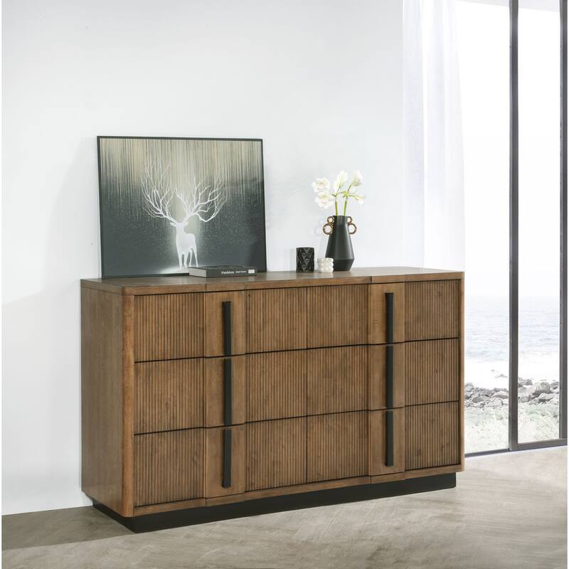 Terrace 6-drawer Dresser and Mirror Ash Brown