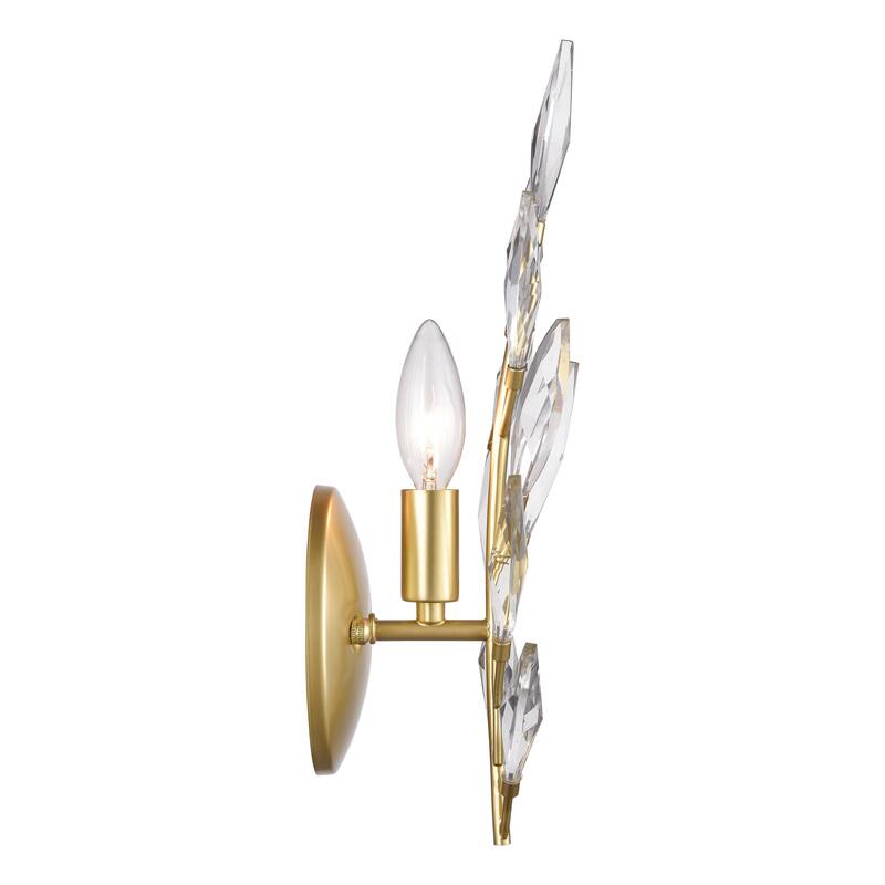 Elk Home Flora Grace Champagne Gold With Clear Crystal Shade Sconce