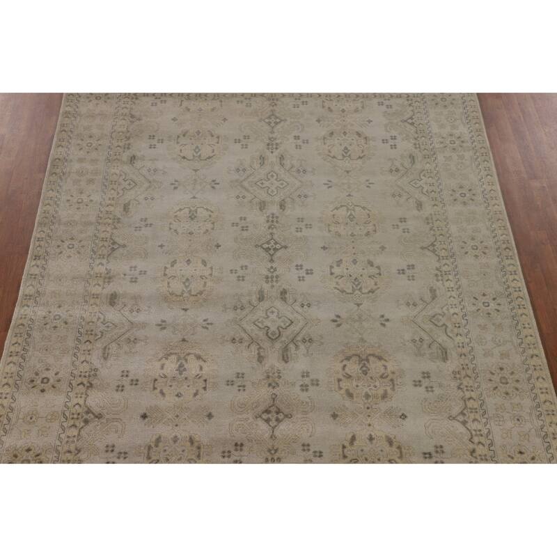 All-Over Oushak Oriental Area Rug Handmade Wool Carpet - 7'11" x 9'11"