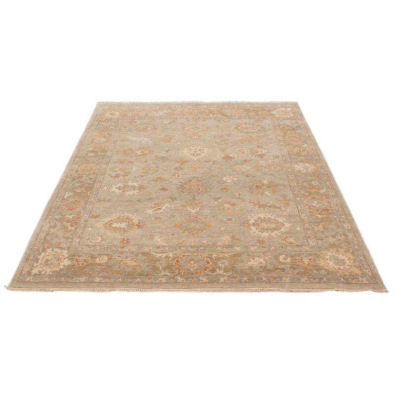 ECARPETGALLERY Hand-knotted Oushak Grey Wool Rug - 8'1 x 9'10