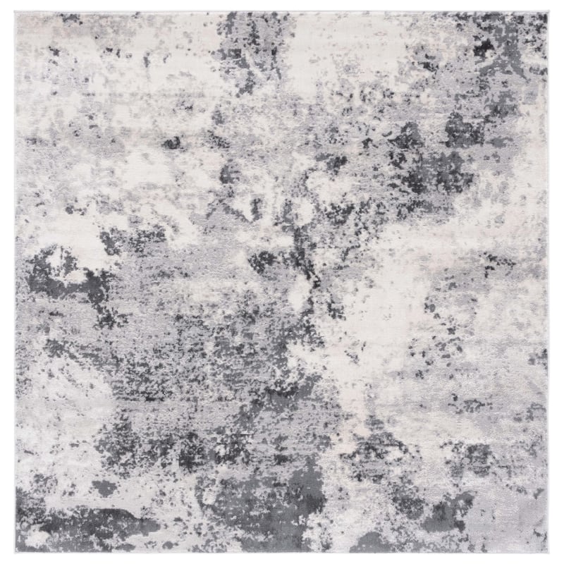 SAFAVIEH Lagoon Gesine Modern Area Rug - 6'7" Square - Ivory/Grey