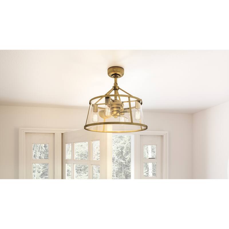 Barlow 4-Light Weathered Brass Fan Light - Weathered Brass