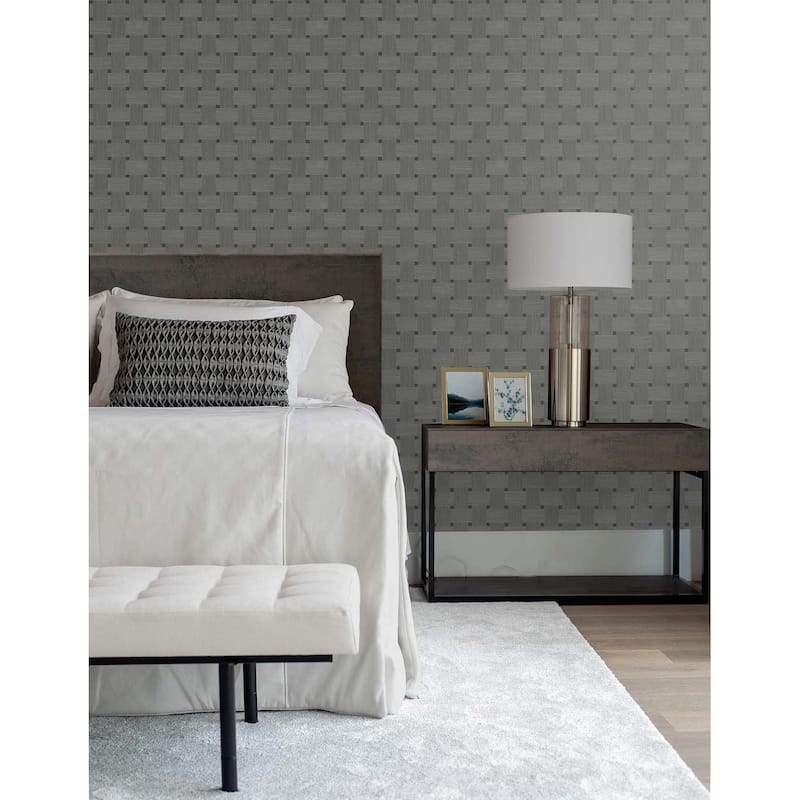 Seabrook Designs Basketweave Embossed Vinyl Unpasted Wallpaper