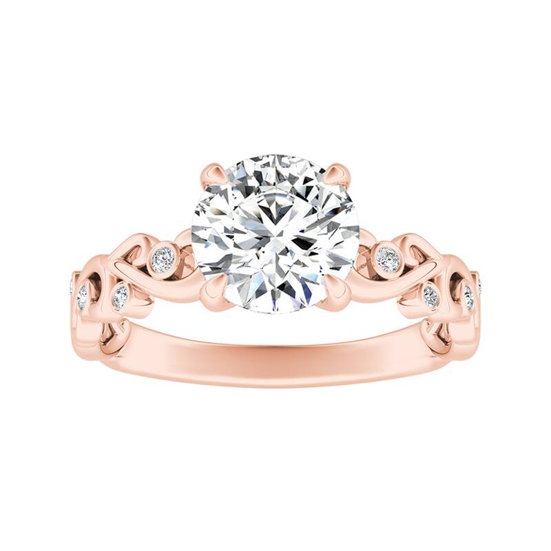 Auriya 14k Gold 1 1/2ctw Vintage Solitaire Moissanite Engagement Ring - Rose - 8.5