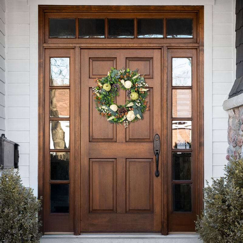 Gourds and Pinecones Artificial Fall Harvest Wreath - 24"