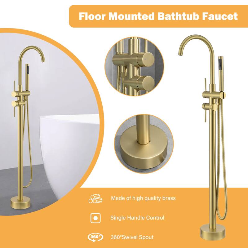 Single-Handle Freestanding Tub Faucet Mount Tub Faucet Bathtub Filler