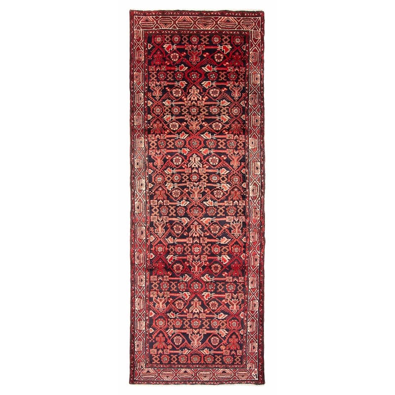 ECARPETGALLERY Hand-knotted Andelz Navy Wool Rug - 3'5 x 9'8 - Dark Navy - 3'5 x 9'8