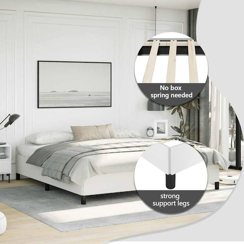 vidaXL Bed Frame, Faux Leather, No Mattress