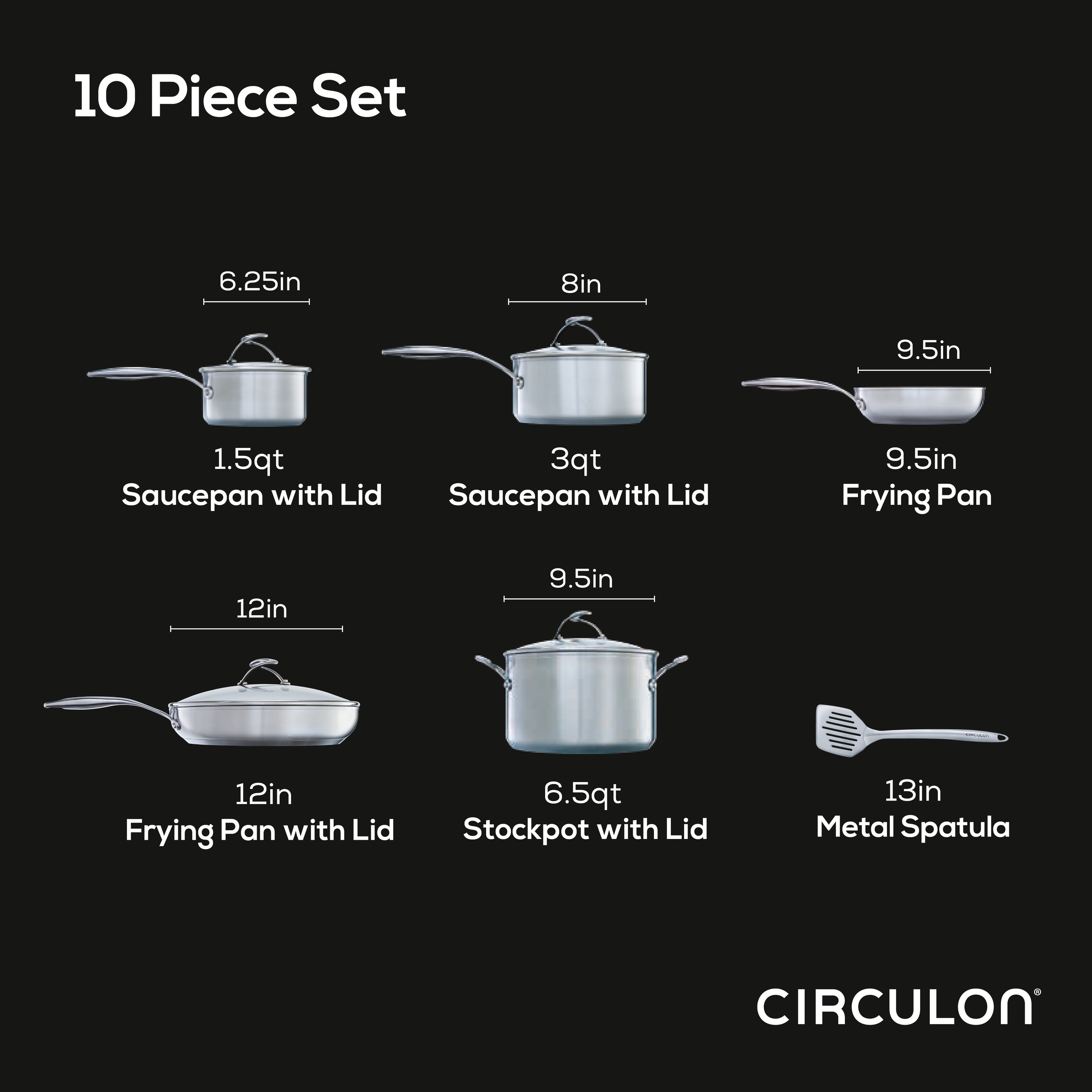 Circulon A1 Series ScratchDefense Nonstick Induction Stockpot with Lid, 8-Quart, Graphite