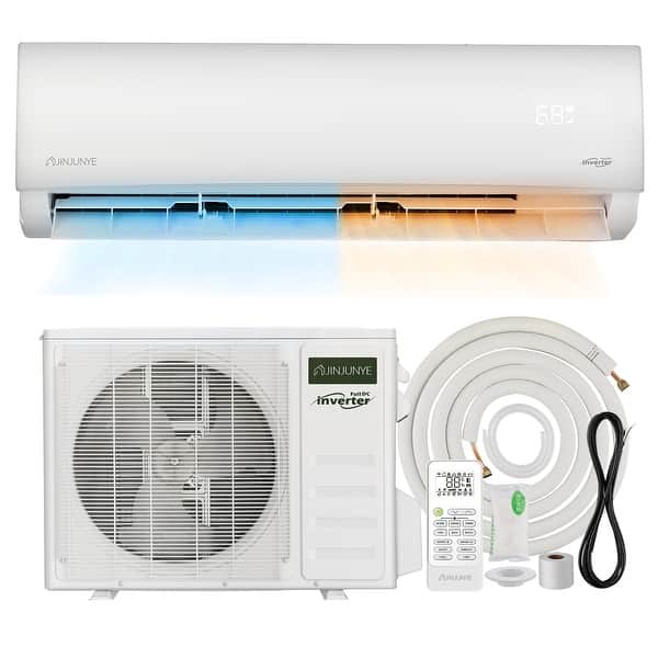 slide 2 of 9, White Split Air Conditioner 24000BTU ,Ductless Inverter Heat Pump, 208-230V 17SEER2,Min Split AC/Heating System, Energy Saving