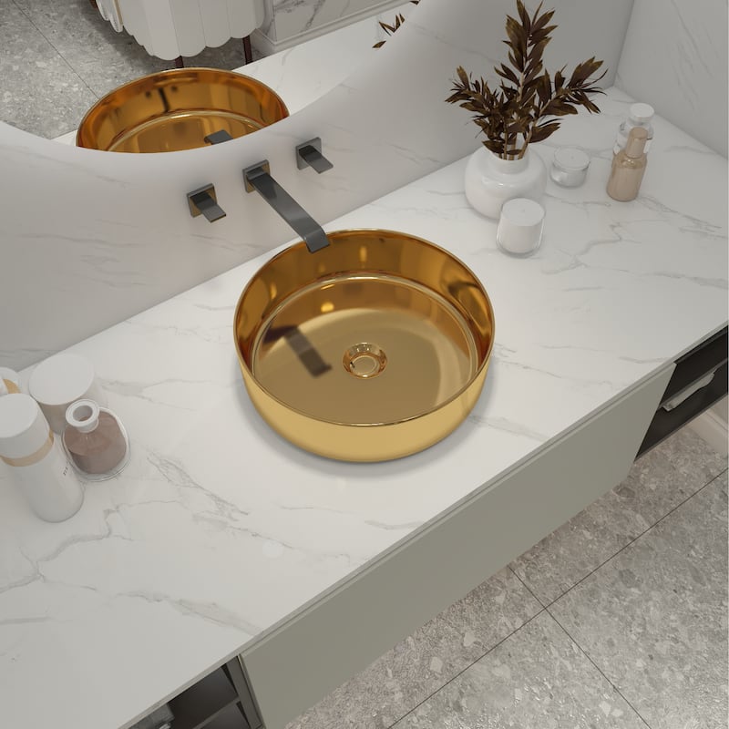 Ceramic Circular Vessel Bathroom Sink Art Sink