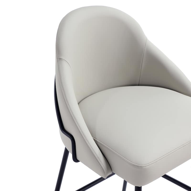 Manhattan Comfort Gracie Leatherette Counter Bar Stoool with Steel Legs