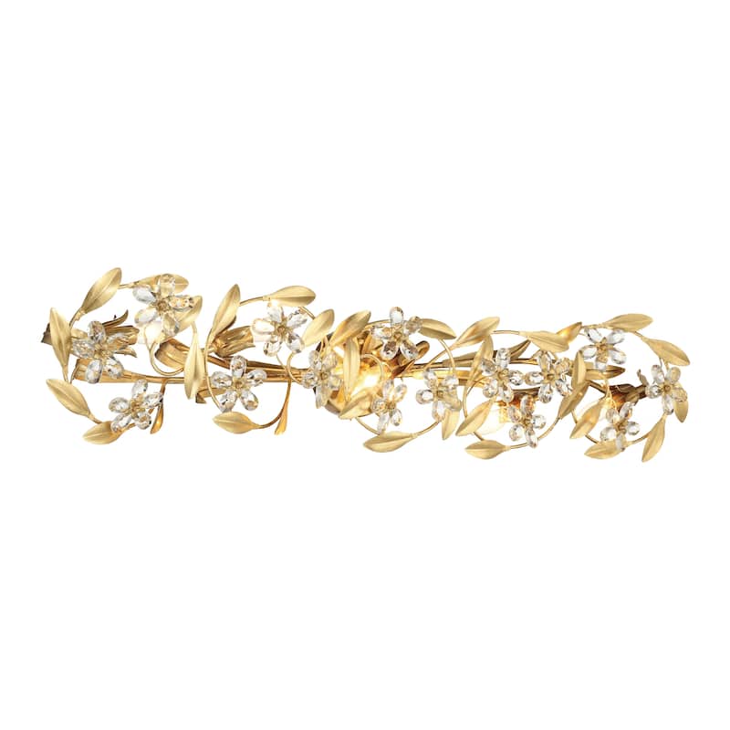 Marselle 5 Light Antique Gold Sconce - 42"W x 8.5"H x 6.5"D
