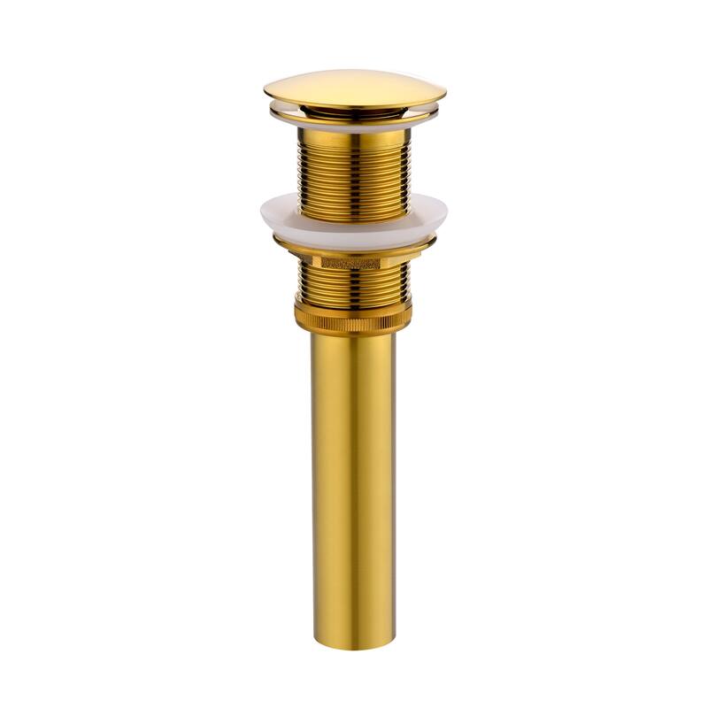 Luxier DS01-T Bathroom Sink Push Pop-Up Drain Stopper with No Overflow - Brushed Gold