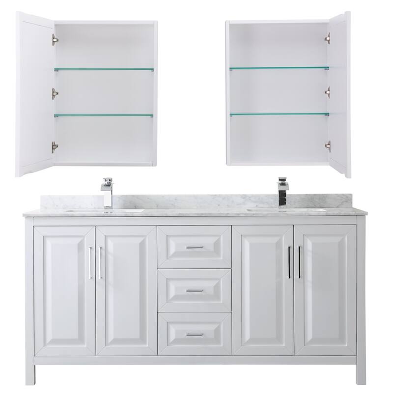 Wyndham Collection Daria 72" Free Standing Double Vanity Set with MDF