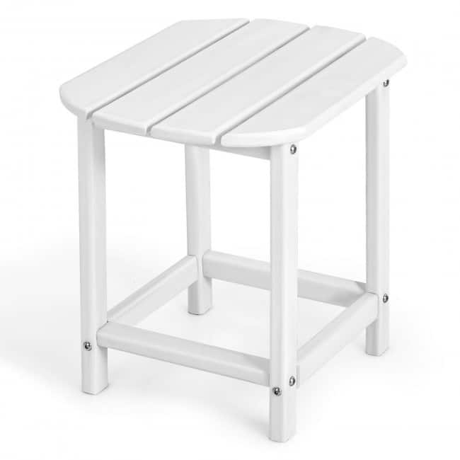 18 Feet Rear Resistant Side Table for Garden Yard and Patio -White - 19" x 14.5" x 18" (L x W x H)