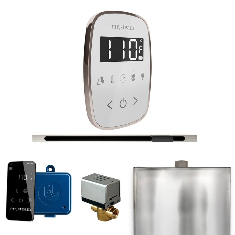 Mr Steam BFL Butler Flex Linear Package Steam Shower Control Package - White / Polished Nickel